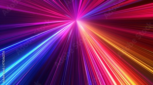 Abstract technology background with bright color. Colorful geometric speed line