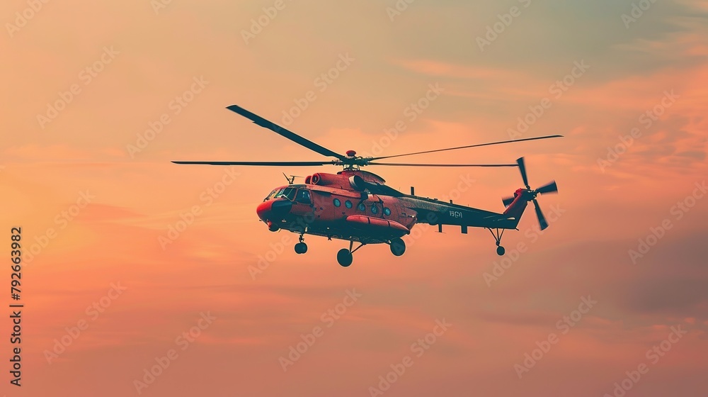 Fototapeta premium helicopter in the sky