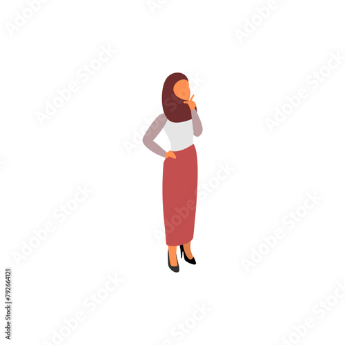 pose of woman in pink dress fashion
