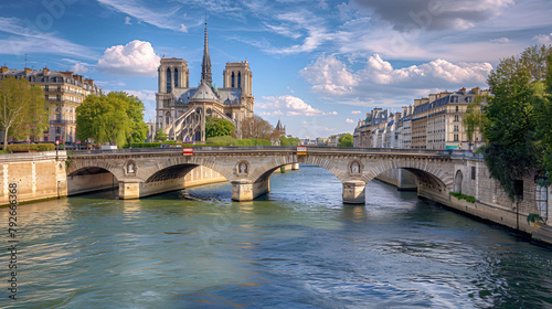 Notre Dame Cathedral and a Bridge of the Archbishopric
