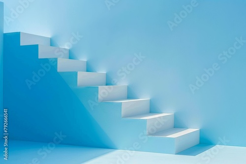 Stairs and balls - 3D render illustration. Beautiful simple AI generated image in 4K, unique.