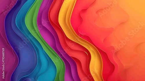 Fluid Rainbow Waves Embrace Diversity - Celebrating Pride Month - Generative AI