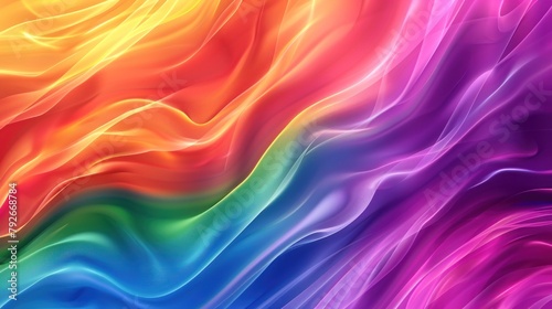 Fluid Rainbow Waves Embrace Diversity - Celebrating Pride Month - Generative AI