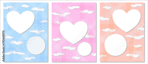 Many lines of hearts Stacked together in a distributed manner Use it as a background for a love story.							