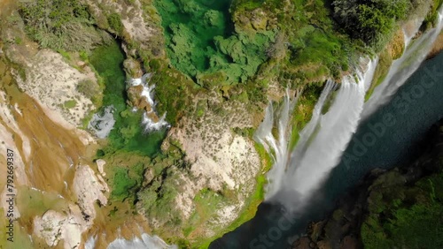 aerial view of stunning tamul waterfall in san luis potosi mexico SBV 347008804 4K  photo
