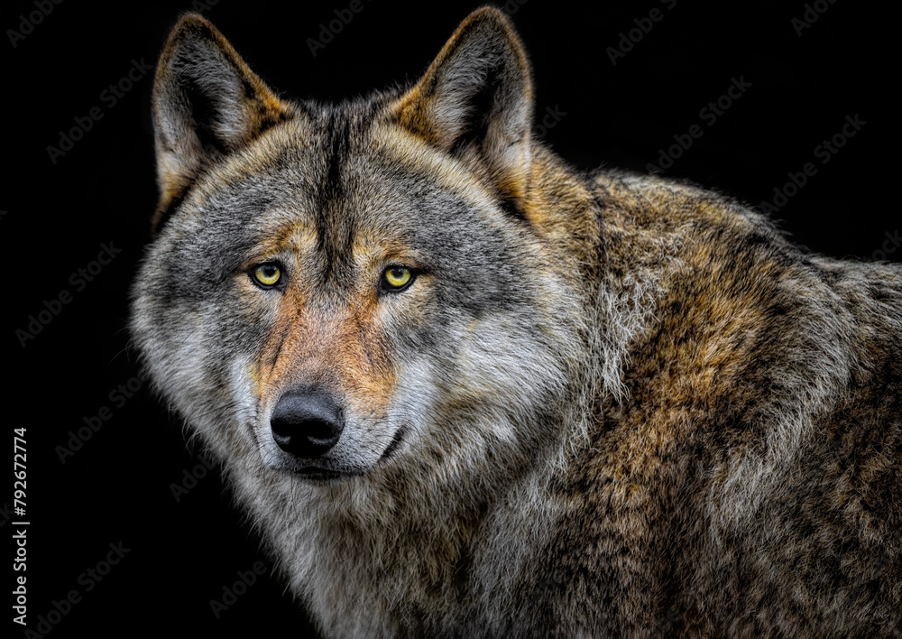 A close up of an Eurasian Wolf