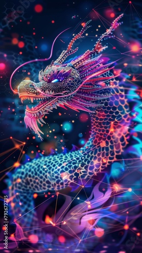 A cool dragon picture for background or wallpaper © Leli