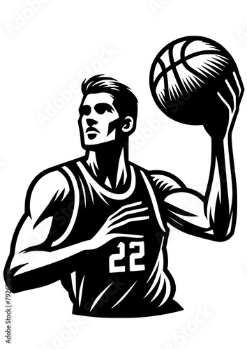 Basketball player SVG, Basketball player clipart, Basketball svg, Sports clipart, Basketball player silhouette	
