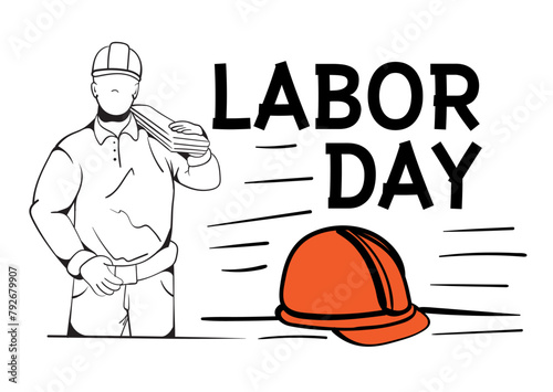 Sketch for World Labour day1 May with Grunge Background. Vector Illustration photo