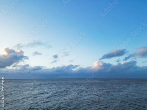 Aerial View of Walmer Beach and Sea View During Sunrise, Kent, England United Kingdom. April 21st, 2024