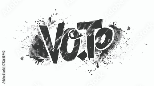 Vote. Hand drawn lettering black typography quote. 