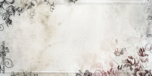 Vintage scrapbook page with flowers and copy space