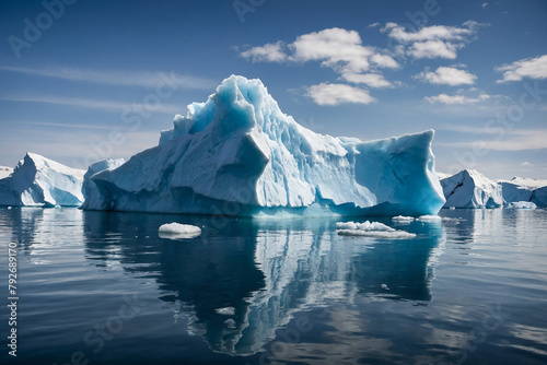 iceberg in polar regions with reflection in water © eman