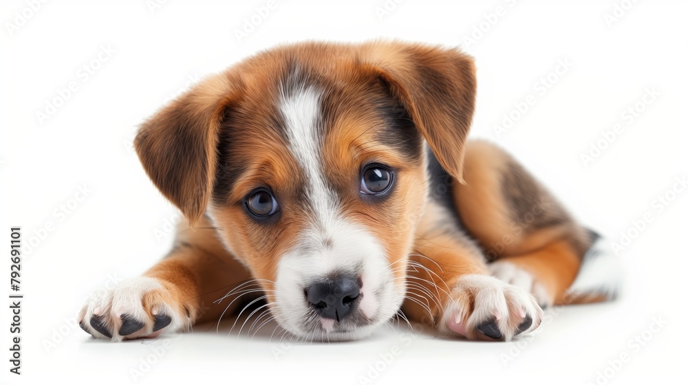 cute and sweet dog puppy baby isolated over white background