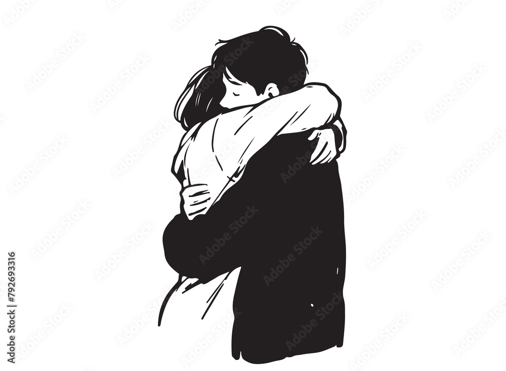 Man and woman hugging each other