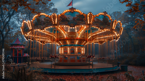 merry go round in park at n...