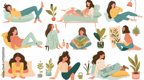 Woman Self Care Hobby Illustration. Set of woman  © Hassan