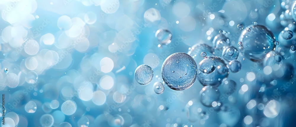 Blue background with water bubbles: Cosmetic gel serum texture for advertising. Concept Blue Background, Water Bubbles, Cosmetic Gel Serum, Advertising Texture Blue background with water bubbles: Cosmetic gel serum texture for advertising. Concept Blue Background, Water Bubbles, Cosmetic Gel Serum, Advertising Texture