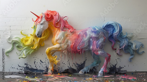 abstract of colorful unicor...