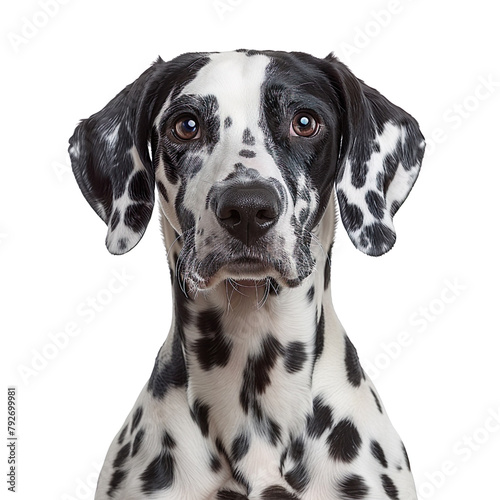 Dalmatian head isolated on transparent background 
