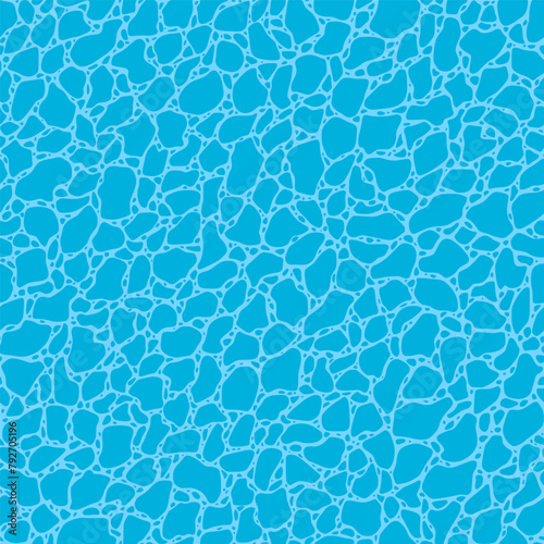 Water caustics seamless texture. Ripple and wave pattern on the swimming pool bottom. Underwater aquatic light effects vector background