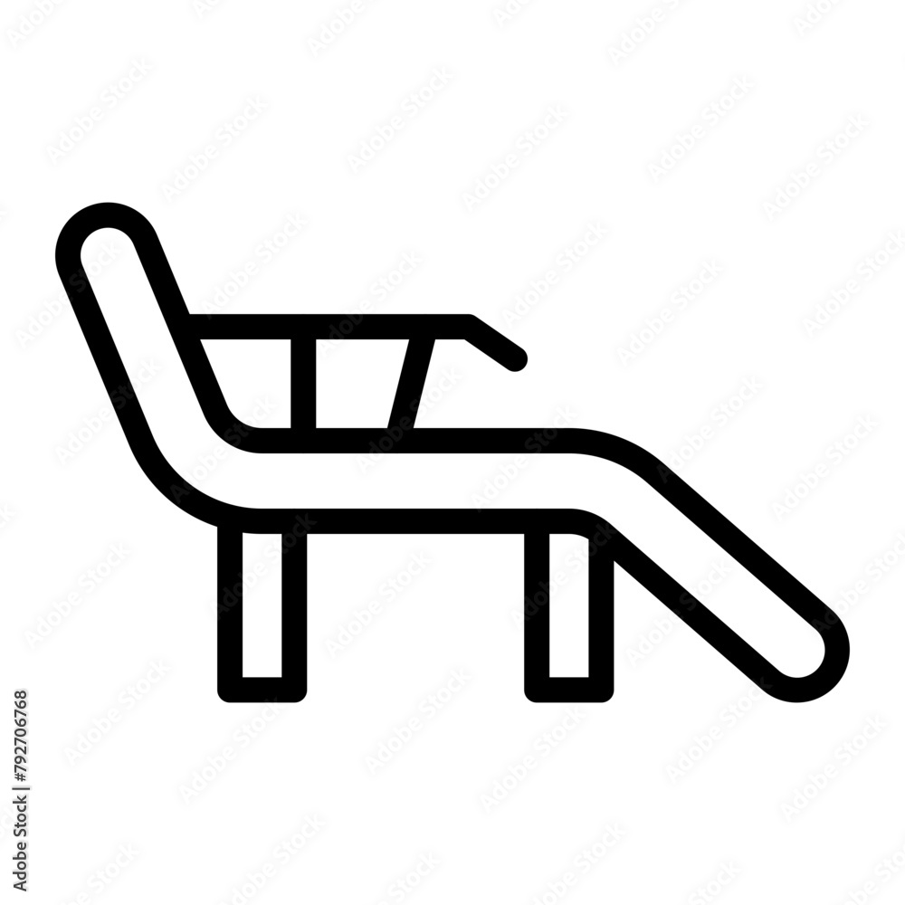 Deck Chair Vector Line Icon Design Deck Chair Vector Line Icon Design