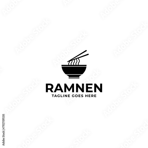 Ramen of japanese culture and culinary logo design illustration idea © Brandingasik