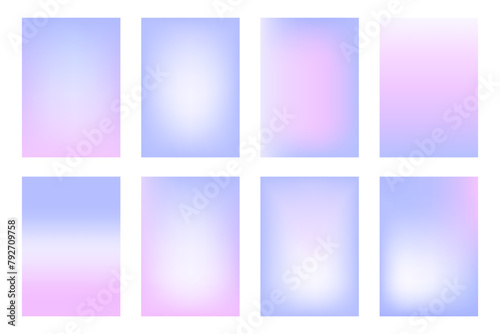 Collection of soft pastel, summer color gradient vector background