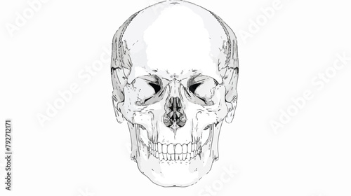 Frontal radiograph of skull. X-radiation picture 