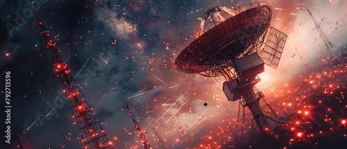 A radio telescope is searching for signals from an alien civilization when it detects a signal. photo