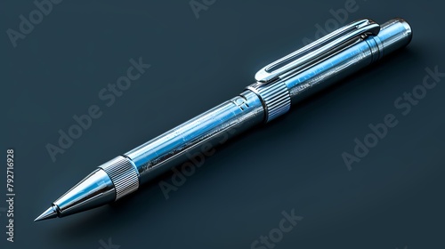 A professional-looking pen icon with a silver barrel
