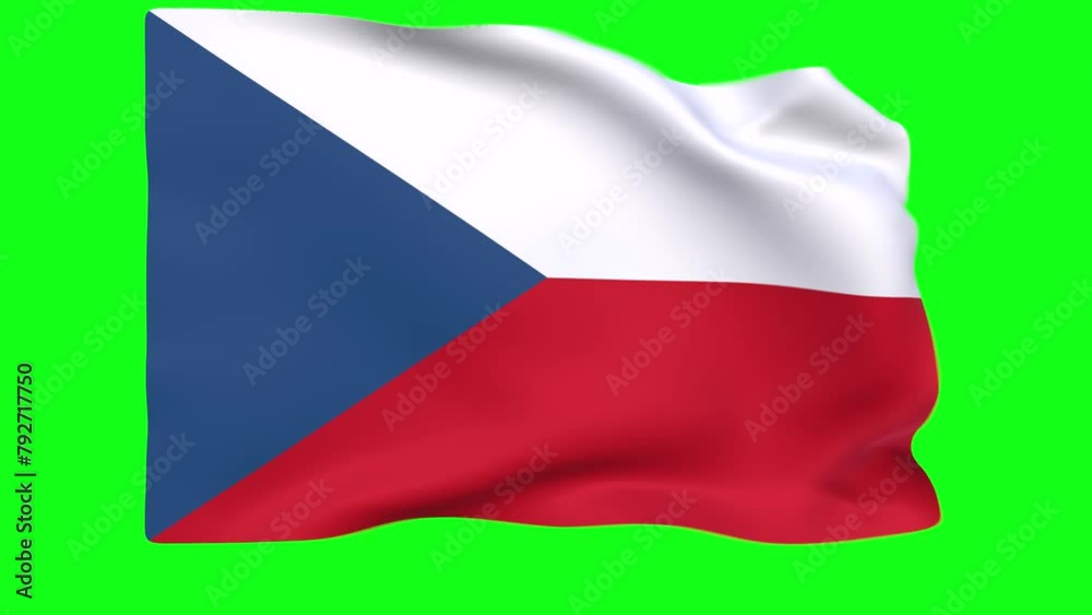 Waving flag of Czech Republic Animation 3D render Method Waving flag of Czech Republic Animation 3D render Method