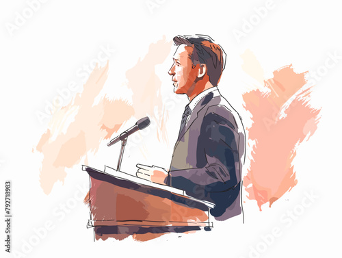 Animated Captivating Public Speaker Presentation: Gesture, Narrative, Visuals