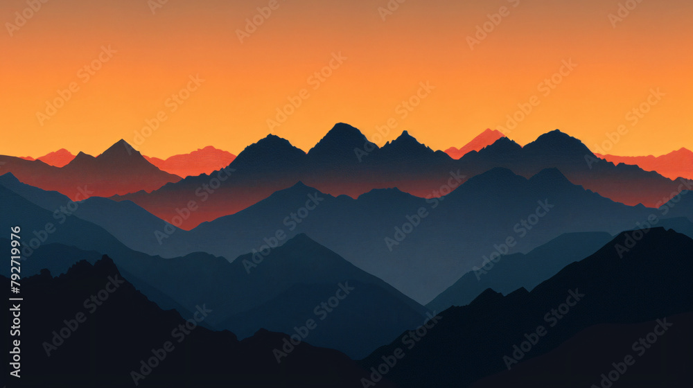 Silhouette of mountains ..