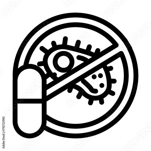 antibiotics medicines pharmacy line icon vector. antibiotics medicines pharmacy sign. isolated contour symbol black illustration