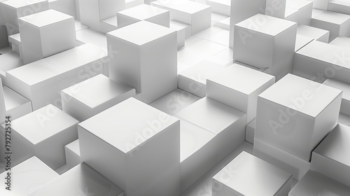 white cube boxes background.
