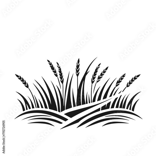 Grass vector silhouette isolated on white background