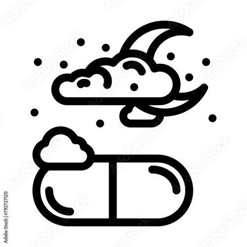 sedatives medicines pharmacy line icon vector. sedatives medicines pharmacy sign. isolated contour symbol black illustration