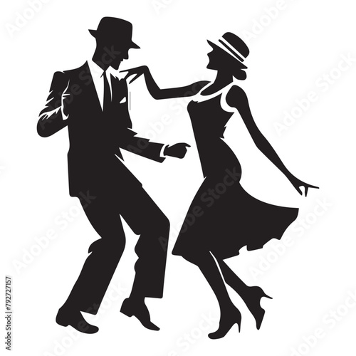 Boogie Woogie Silhouette Vector Illustration