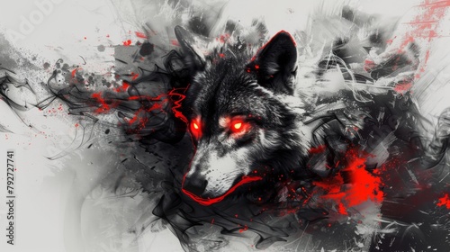 a cool amazing wolf illustration background for wallpaper in HD