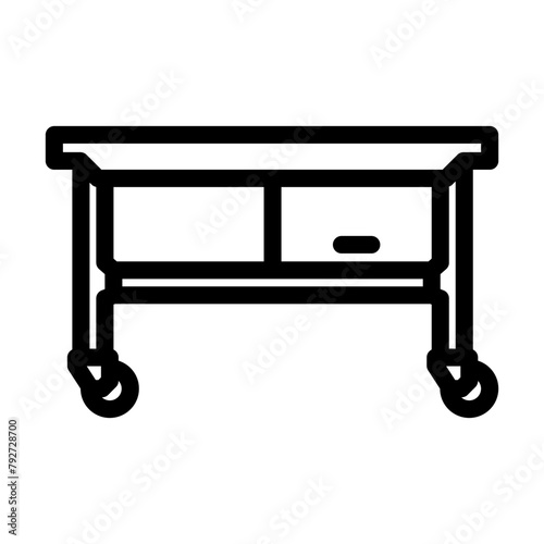 prep table restaurant equipment line icon vector. prep table restaurant equipment sign. isolated contour symbol black illustration