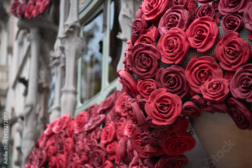 La jour de la Sant Jordi dans les rues de Barcelone en Espagne