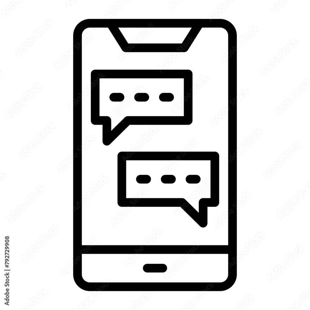 Online Chat Vector Line Icon Design Online Chat Vector Line Icon Design
