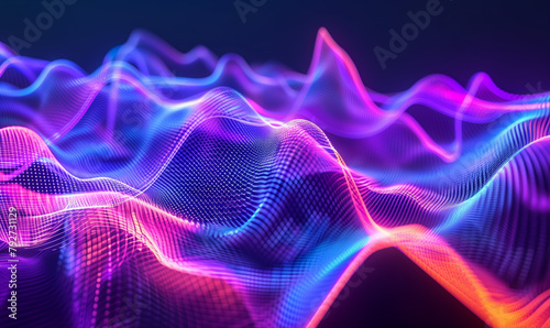 Spettro sonoro sotto forma di onda cybernetica, che rappresenta il flusso.
