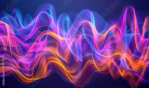 Spettro sonoro sotto forma di onda cybernetica, che rappresenta il flusso. photo