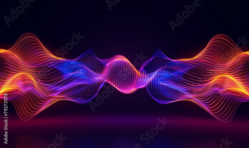 Spettro sonoro sotto forma di onda cybernetica, che rappresenta il flusso.