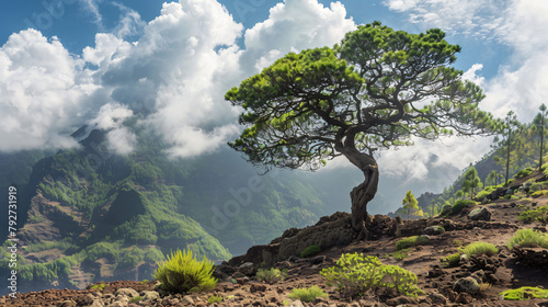 Spain Isle of La Palma. A big tropical tree on La Palm