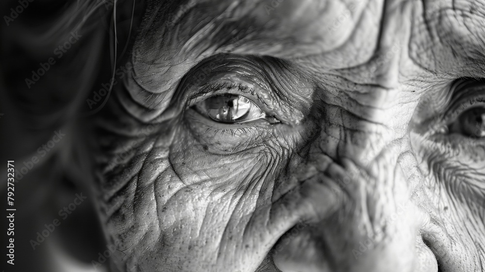 The wrinkles around her eyes were like delicate filigree adding depth and character to her face. . The wrinkles around her eyes were like delicate filigree adding depth and character to her face. .
