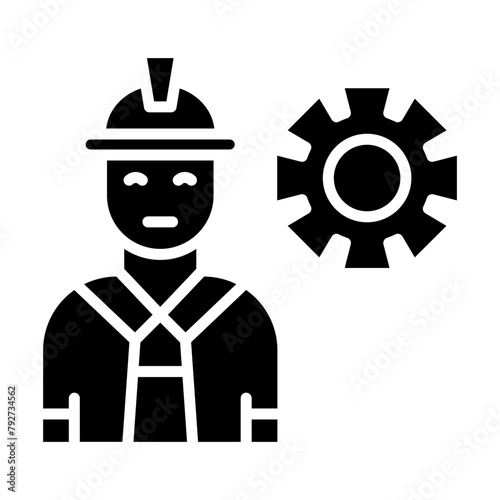 Engineer glyph icon
