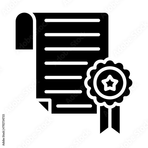 Certificate glyph icon